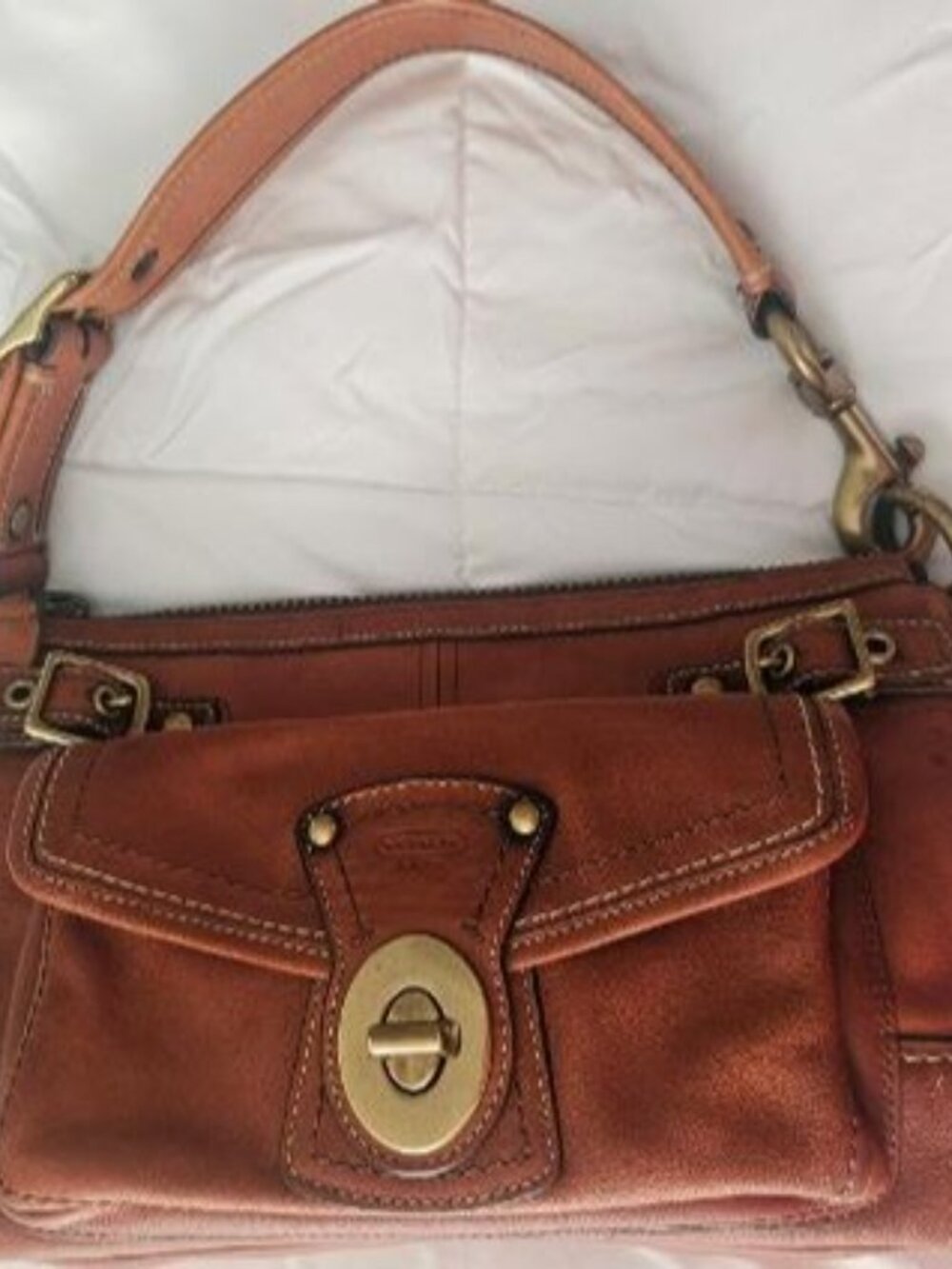 RARE Vtg COACH 65th Anniversary Legacy Leigh Whiskey Leather Shoulder Bag 11127